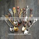 Cutout Rose Vintage Coffee Spoon /muni Zinc Alloy Leaves Ice Cream Spoon and Fork /fancy Dessert Spoon Jam Spoon Dinnerware