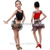 Children Girls Practice Latin Dance Dress Kids Leopard Sexy Vest Skirt Suit thumbnail-2