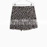 Floral Print Pleated Pattern Summer Fashion Shorts Women thumbnail-3