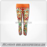 OEM custom design 3/4 yoga pants with polyester spandex