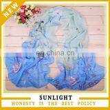 Digital Printing Custom Design Big Squsre Silk Chiffon Scarf