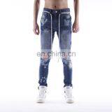 DiZNEW New Men Fashion Washed Broken Holes Blue Ripped Jeans thumbnail-2