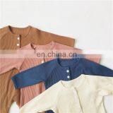Newborn Infant Toddler Girl Boy Organic Cotton Knitted Cotton Long Sleeve Set Clothes Baby Romper 2020 thumbnail-1