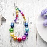 Kids Rainbow Necklace Bracelet Set Baby Girl Colorful Bubble Beads Beauty Holiday Gift thumbnail-3