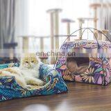 Dropshipping Cat House Leaves Pattern Creative Dual-use Cat Bed All Season Sleeping Bag for Cat Pet thumbnail-1