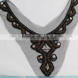 0518L Hot Sale Fashion Handmade Rhinestone Collar Applique, V Shape Rhinestone Applique Collar,beaded Rhinestone Collar Applique thumbnail-5