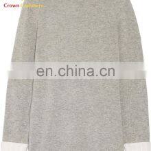 Женский вязаный свитер с воротником-тулителем в двухкомпонентном дизайне изCashmere thumbnail-4