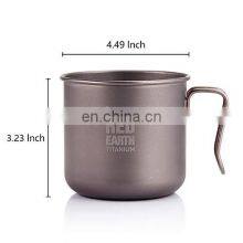 GiNT 440ML Home Office Cafe Portable Light Weighted 100% Titanium Cup Coffee Mugs With Handle thumbnail-2