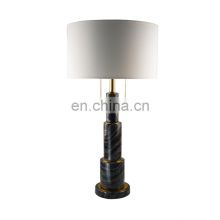 New products hot sell in america european market brass black marble table lamp for home decoration