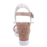 2016 Hot Sale Summer Cream Color Beautiful New Design Girl Sandals With Double Buckles thumbnail-5