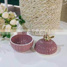 Wholesale Striped Round Jewelry Box Christmas Glazed Ceramic Ornaments for Sublimation thumbnail-5