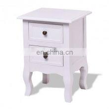 Black / White Wood Bedside Table Nightstand
