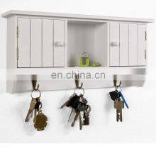 Key Cabinet Organizer Wooden Shelf Storage Wall Mountable Holder Hooks