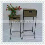 Set of 2 Durable Seagrass Handwoven Decorative Filing Cabinets