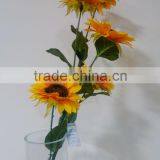 Real Touch Artificial Flowers 5 Heads Artificial Sunflower Bouquet for Wedding Decoration Quality Choice thumbnail-3