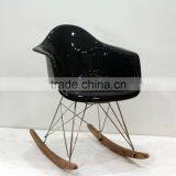 Replica Designer Fiberlgass Material Stainless Steel Frame ARA Armchair/rocking Chair With Wooden Base thumbnail-1