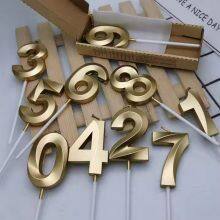 Home Decoration Big Number Candle Metal Shape Numerical Birthday Candles for Cake