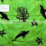 Green Color Tye-die Tapestry Boho Art Hippie Throw New Arrival Fish Printed Tapestry thumbnail-4