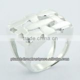 925 Sterling Silver Designer Ring Openwork Woven Texture