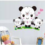 Removable Sticker Clock for Kids Three Panda thumbnail-1