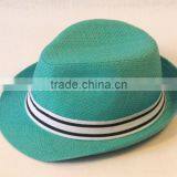 plain straw cap and hats/hats and caps men/blue paper hat