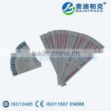 Disposable sterilization indicator strip for healthcare packaging