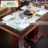 High Quality 4 Seat Pizza Hut Cafe Single Restaurant Wicker Woven Booth thumbnail-5