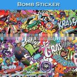 HD-081 Colorful Design Printing Bomb Sticker Vehicle Body Decoration thumbnail-3