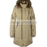 winter padded long jackets with hooded for women