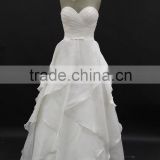 factory real sample! Organza satin flow skirt nice design wedding dress
