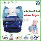 Happy Flute NB/S Pocket/AIO Diaper Charcoal Bamboo Inner Fit Baby 0-6 Months or 6-19lbs with a sewn inside insert