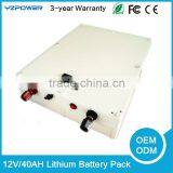 Recharger 40AH Lithium ion Battery Pack 12V DC Storage Batteries Cycle For Car E-bike