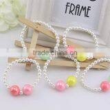 Wholesale Girls Plastic Pearl Bracelets Round Multi-color Pulser Jewelry Brace Lace
