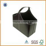 Black Multi-function Desk Leather Storage Basket/portable Storage Basket Quality Choice