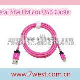 Brand New Colorful Metal Shell Braided Micro USB Charger Cable Cord for Samsung Galaxy