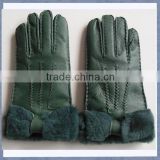 Wholesale Custom Green Fur Gloves and Mittens For Women