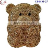CB0135-27 Bear pattern cute style purse handbags clutch crystal evening clutch rhinstone Party purse