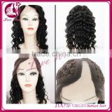 New style hot selling unprocessed brazilian full lace wig 100% human hair u-part wig