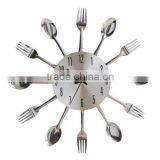 Metal Kitchen Wall Clock With Fork and Knife