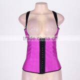 High Quality Ready Stock 4 Colors Full Size 4 Steel Boned Latex Corset Waist Trainer Vest thumbnail-3