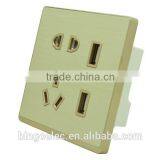 UK Standard 5 Pin Wall Plug Socket With Dual Usb Port Electrical Socket thumbnail-2