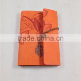 leaf embossed leather diary for 2014