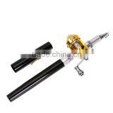 Black Aluminum Portable Pocket Pen Size Shape Alloy Fishing Rods Reel Combos