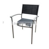 Stainless steel black mesh fabric garden chair