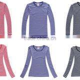 2015 New Fashion Wholesale Black and White Stripe T-shirt Flat Knit Mens Blue Yellow Stripe T-shirt thumbnail-6