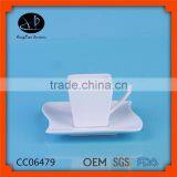 White Porcelain Cup for Coffee,tea Cup and Saucer,Coffee Set - for 6 Person thumbnail-1
