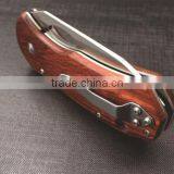 Mini Outdoor Camping Survival Tool Wooden Handle Multifunction Pocket Knife thumbnail-2