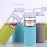 Supply Creative Fashion Portable Lead-free Glass Bottle / Silicone Sports Cup (450ml) thumbnail-1