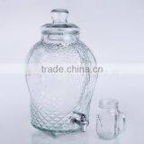 Large Size Machine Pressed Beverage Used Glass Dispenser With Tap thumbnail-3