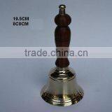 Wooden Handle Metal Bell With Line on Metal Made in Brass and Mirror Polish thumbnail-1
